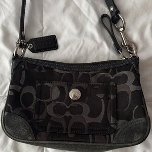 Coach Black and Gray Signature Clutch